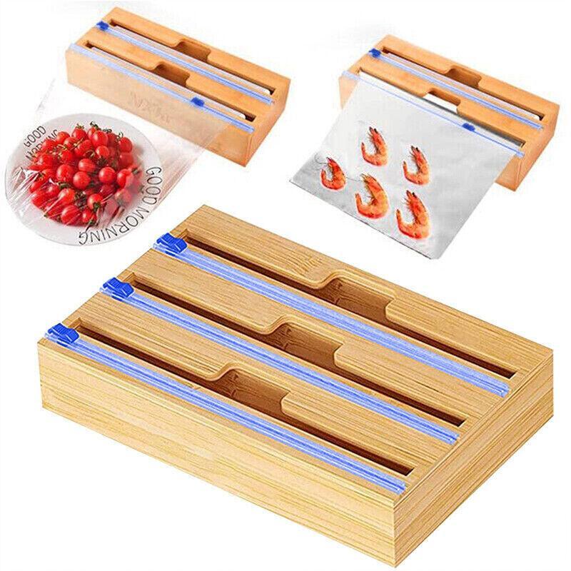 Bamboo Wrap Dispenser Box in Two Drawer Sizes | StorageOZ