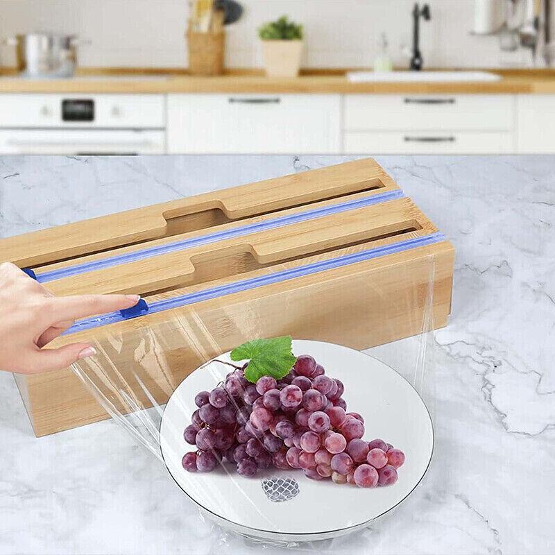 Bamboo Wrap Dispenser Box in Two Drawer Sizes | StorageOZ