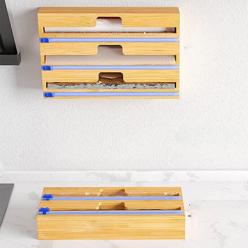 Bamboo Wrap Dispenser Box in Two Drawer Sizes | StorageOZ