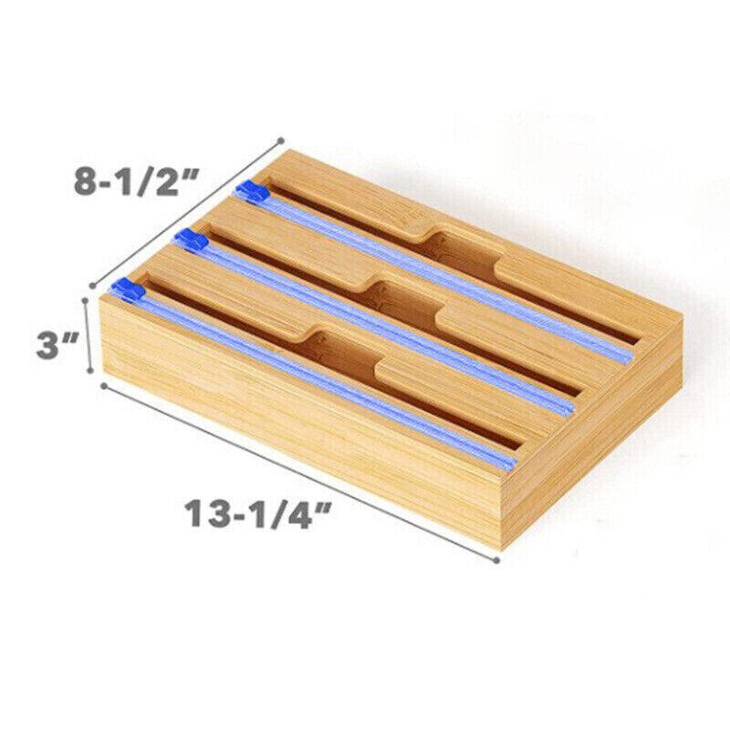 Bamboo Wrap Dispenser Box in Two Drawer Sizes | StorageOZ