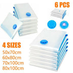 6 Pcs Vacuum Compression Bags Four Sizes | StorageOZ