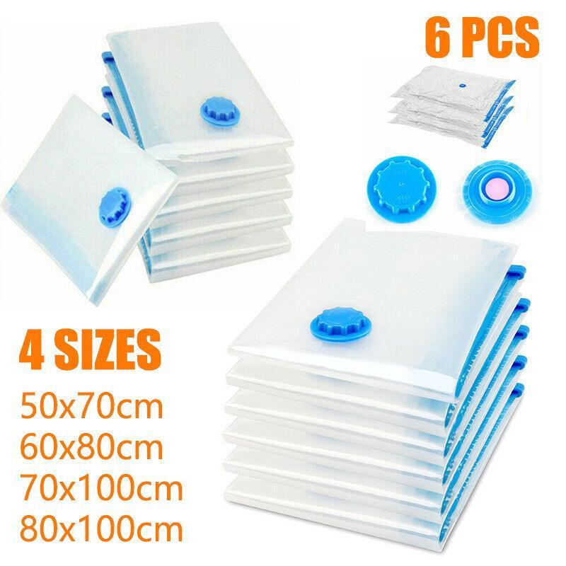 6 Pcs Vacuum Compression Bags Four Sizes | StorageOZ