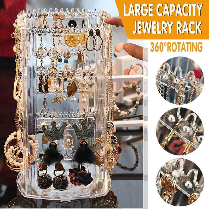 Rotating Acrylic Earring Jewellery Display Rack | StorageOZ