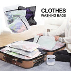 4 Pcs Mesh Travel Wash Bag Set with Hooks | StorageOZ