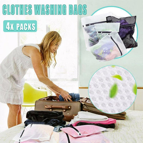4 Pcs Mesh Travel Wash Bag Set with Hooks | StorageOZ