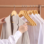 10 Pcs Wooden Clothes Hanger Closet Rail Set | StorageOZ