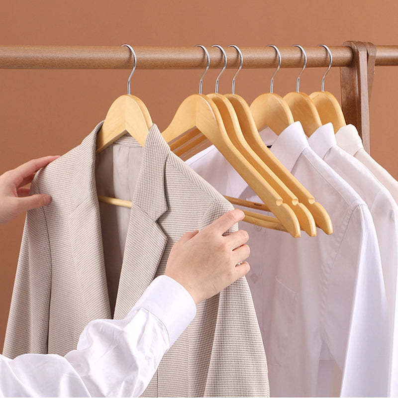 10 Pcs Wooden Clothes Hanger Closet Rail Set | StorageOZ