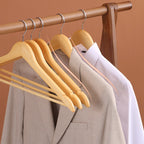 10 Pcs Wooden Clothes Hanger Closet Rail Set | StorageOZ