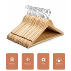 10 Pcs Wooden Clothes Hanger Closet Rail Set | StorageOZ