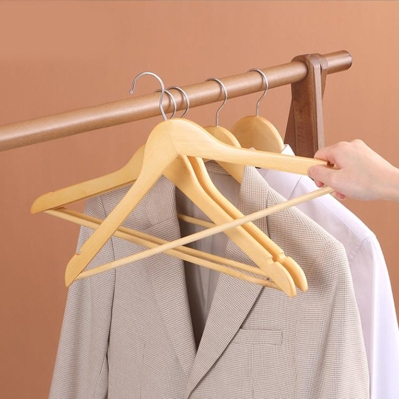 10 Pcs Wooden Clothes Hanger Closet Rail Set | StorageOZ