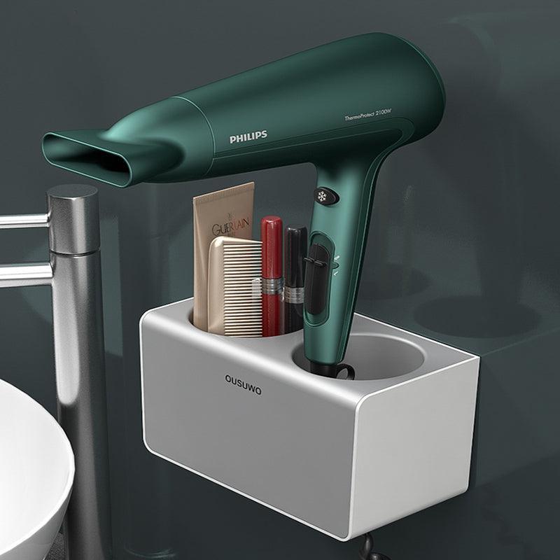 No Drill Wall Hair Dryer Holder Bathroom Rack | StorageOZ