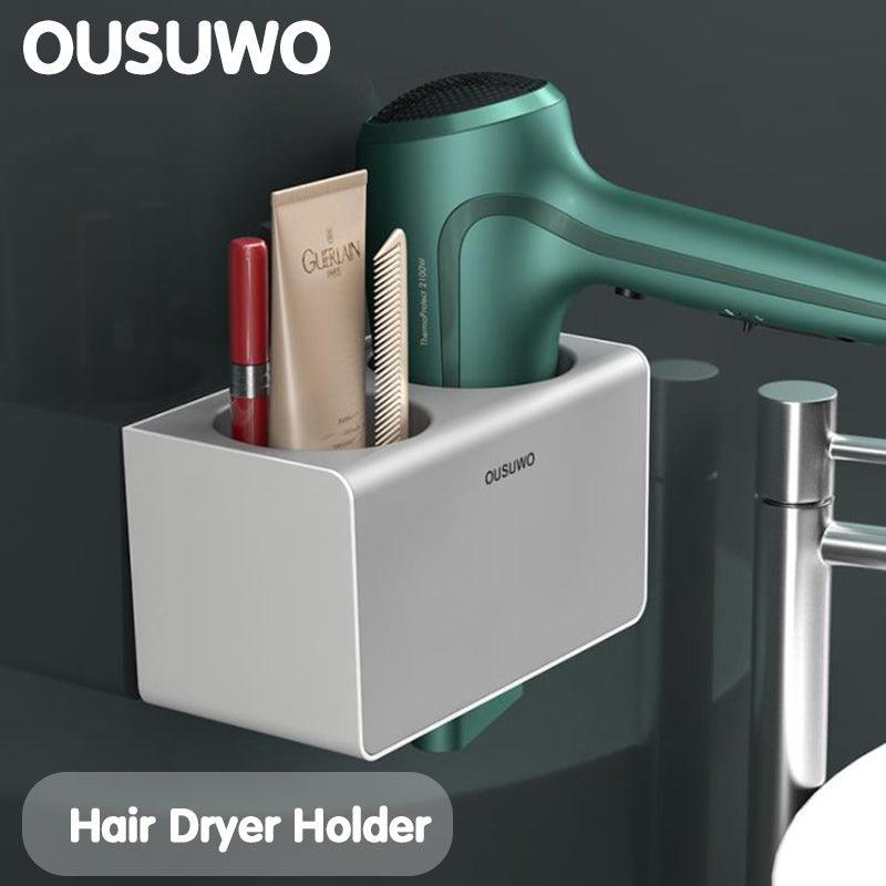 No Drill Wall Hair Dryer Holder Bathroom Rack | StorageOZ