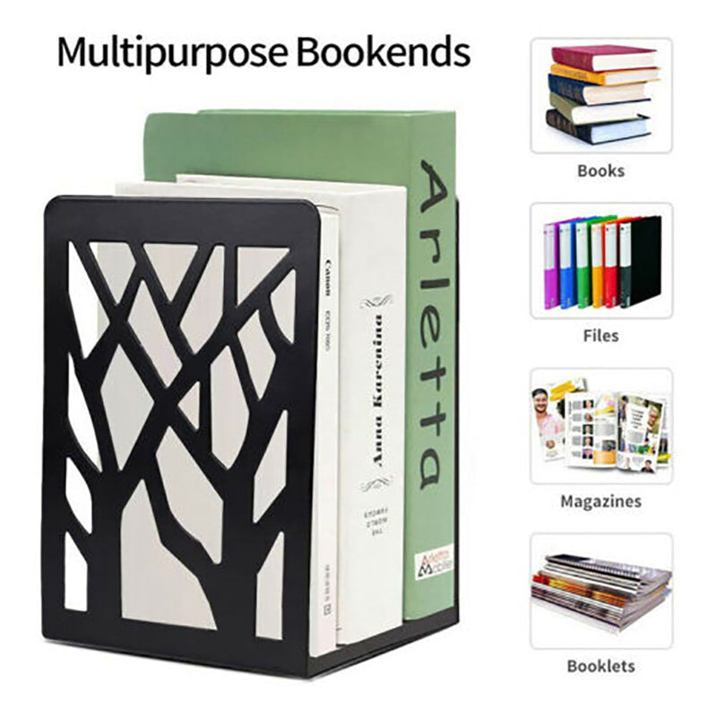 Metal Tree Pattern Bookend Pair Shelf Set | StorageOZ