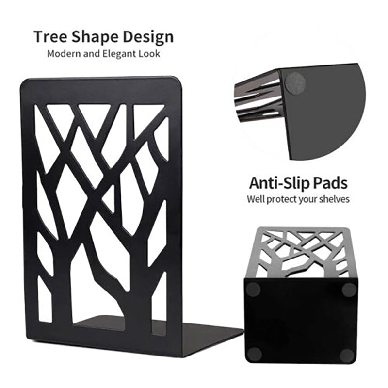 Metal Tree Pattern Bookend Pair Shelf Set | StorageOZ