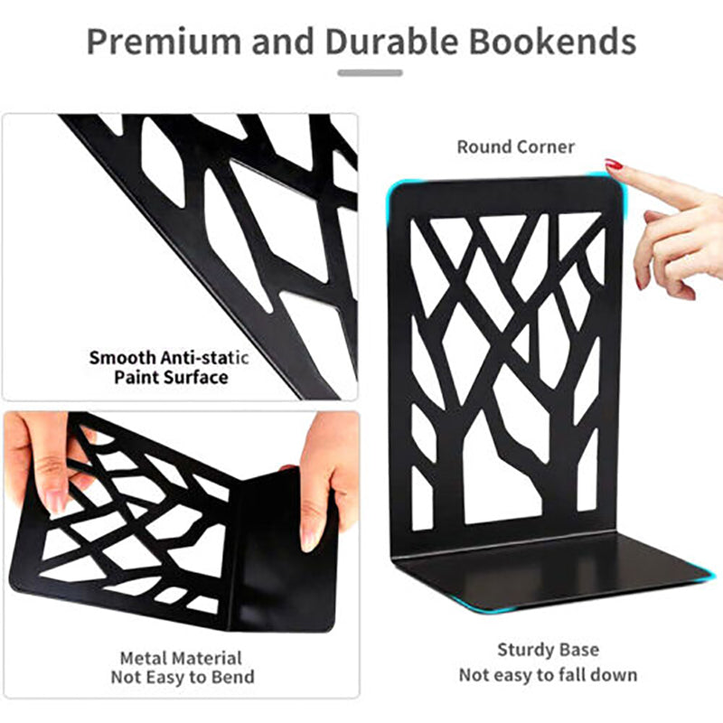 Metal Tree Pattern Bookend Pair Shelf Set | StorageOZ