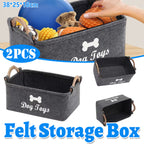 2 Pcs Felt Storage Baskets with Wood Handles | StorageOZ