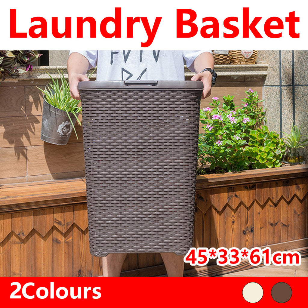 Rattan Style Laundry Basket Two Colours Set | StorageOZ