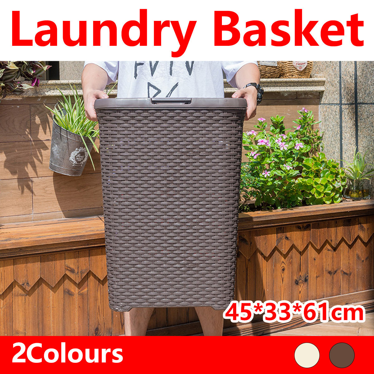 Rattan Style Laundry Basket Two Colours Set | StorageOZ