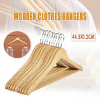 10 Pcs Wooden Clothes Hanger Closet Rail Set | StorageOZ