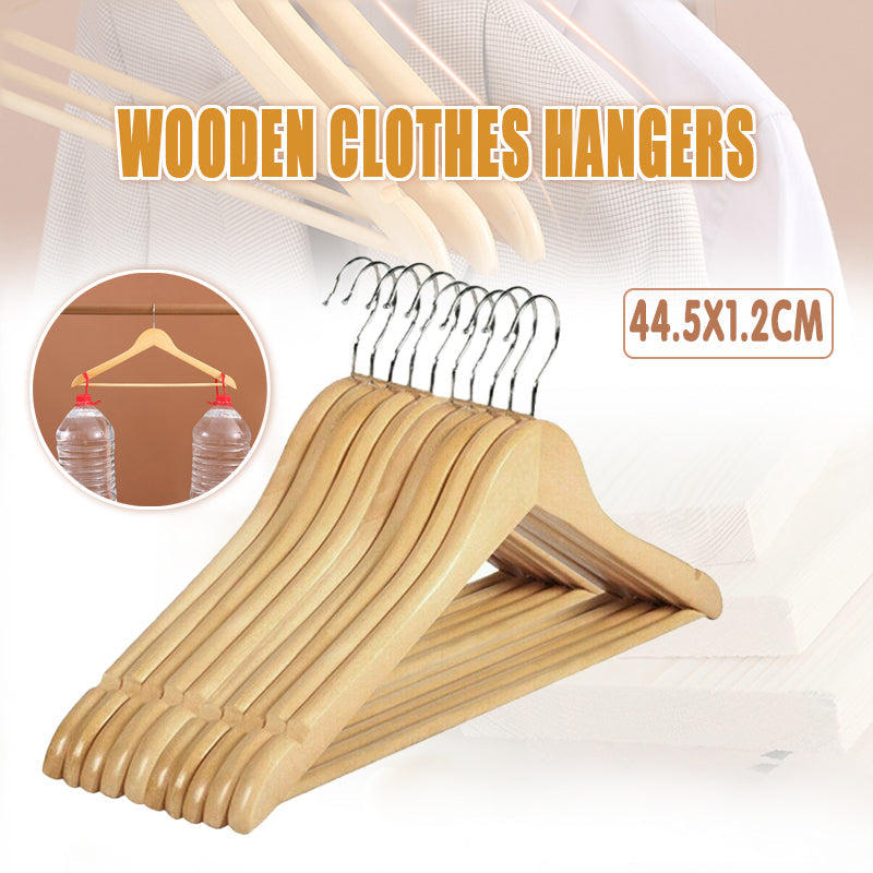 10 Pcs Wooden Clothes Hanger Closet Rail Set | StorageOZ
