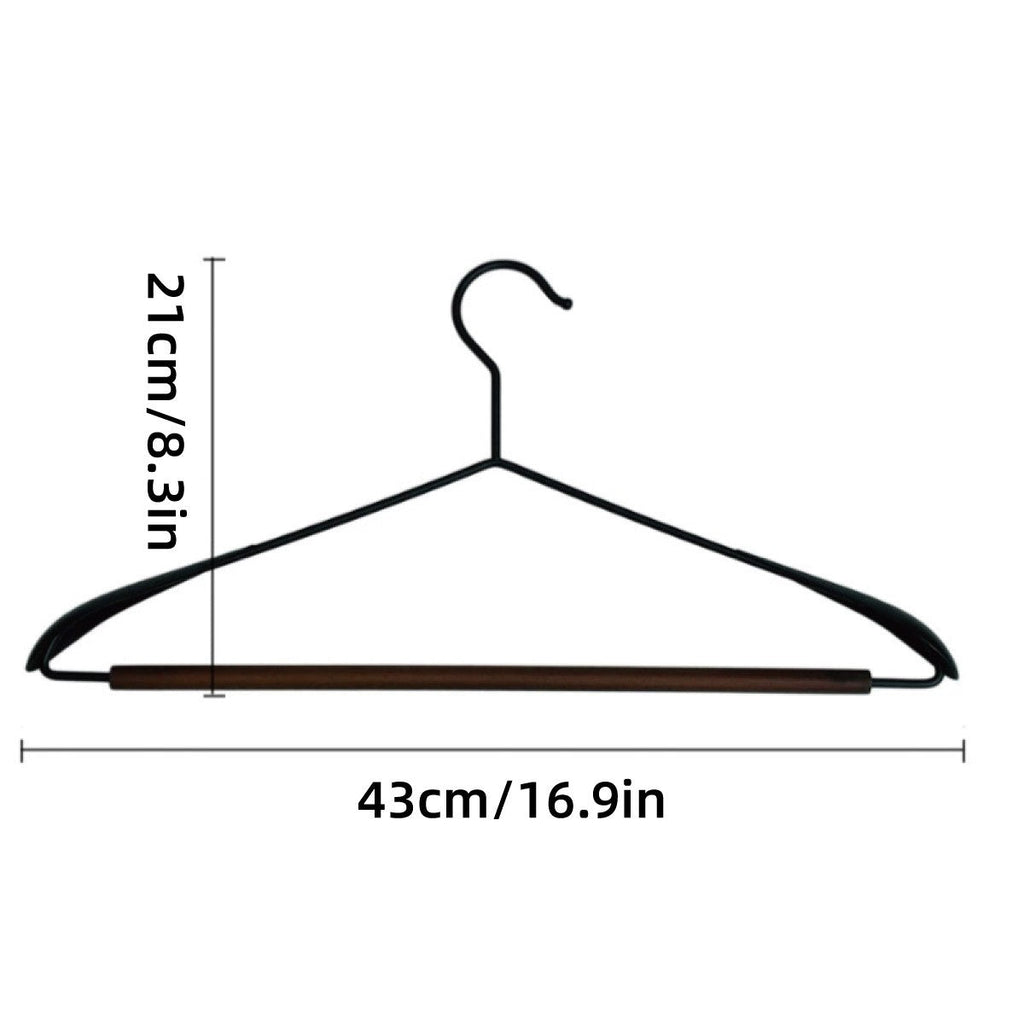 6 Pcs Iron Beech Wood Clothes Hangers Set | StorageOZ
