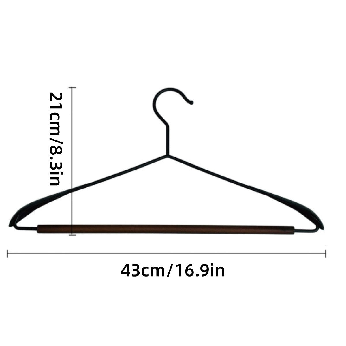 6 Pcs Iron Beech Wood Clothes Hangers Set | StorageOZ
