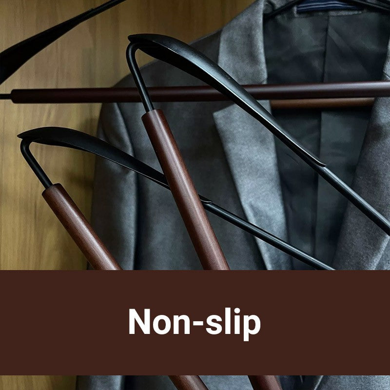 6 Pcs Iron Beech Wood Clothes Hangers Set | StorageOZ