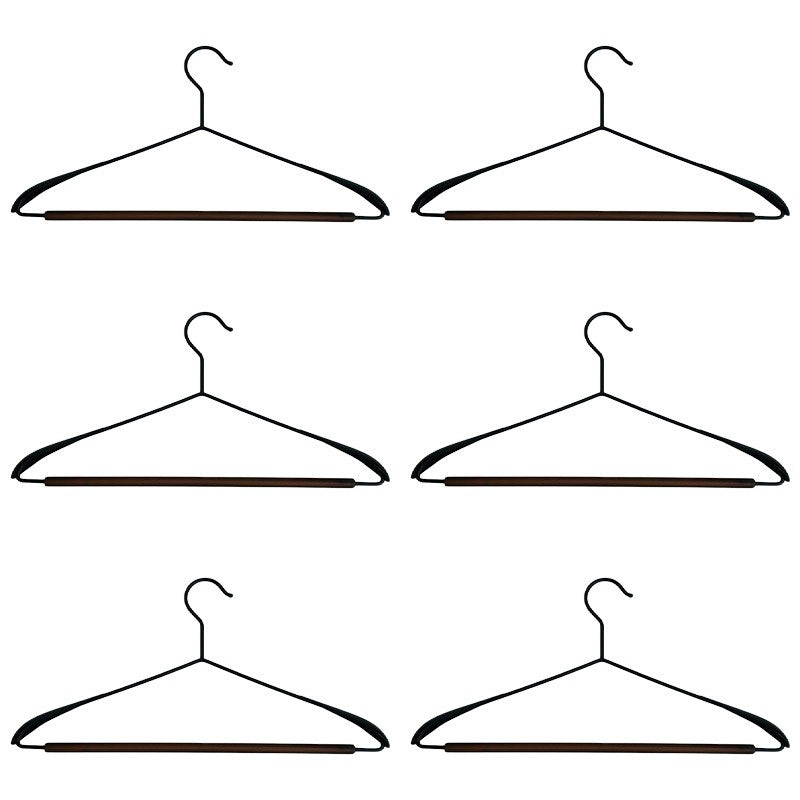 6 Pcs Iron Beech Wood Clothes Hangers Set | StorageOZ