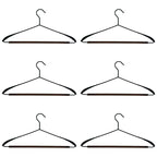 6 Pcs Iron Beech Wood Clothes Hangers Set | StorageOZ
