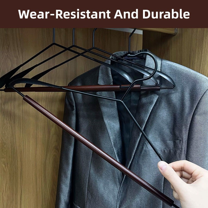 6 Pcs Iron Beech Wood Clothes Hangers Set | StorageOZ
