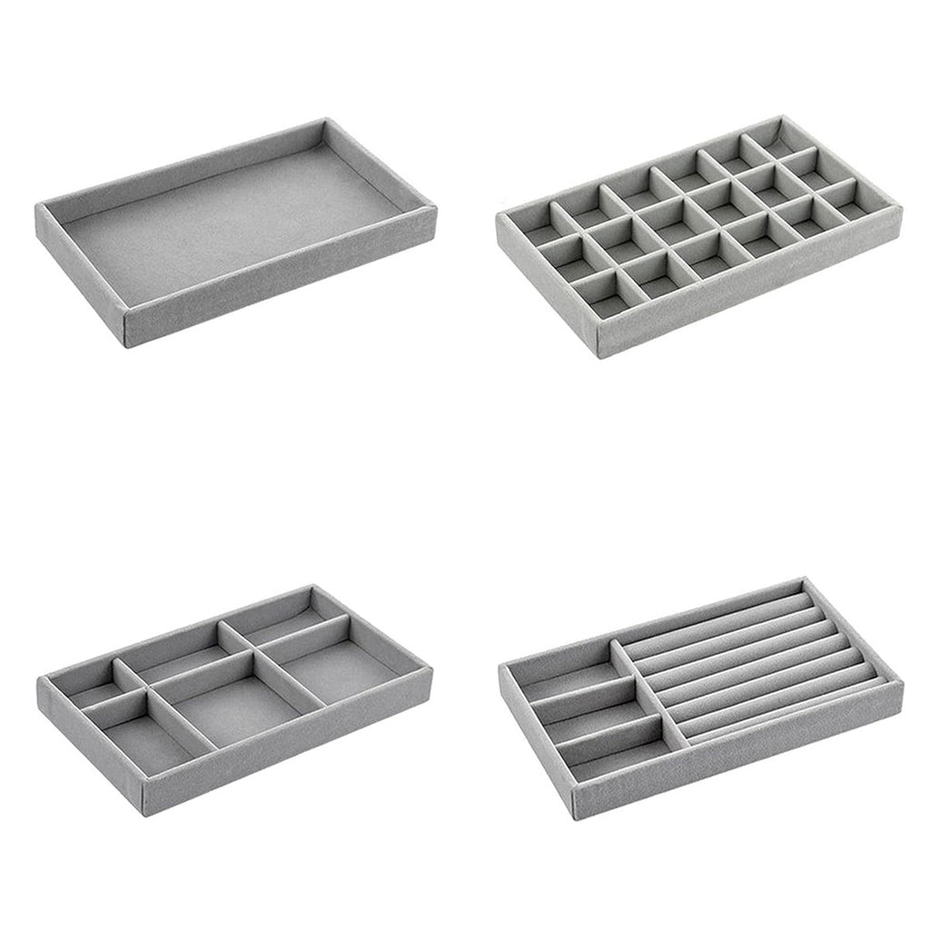 Velvet Jewellery Trays Four Layouts Two Packs | StorageOZ