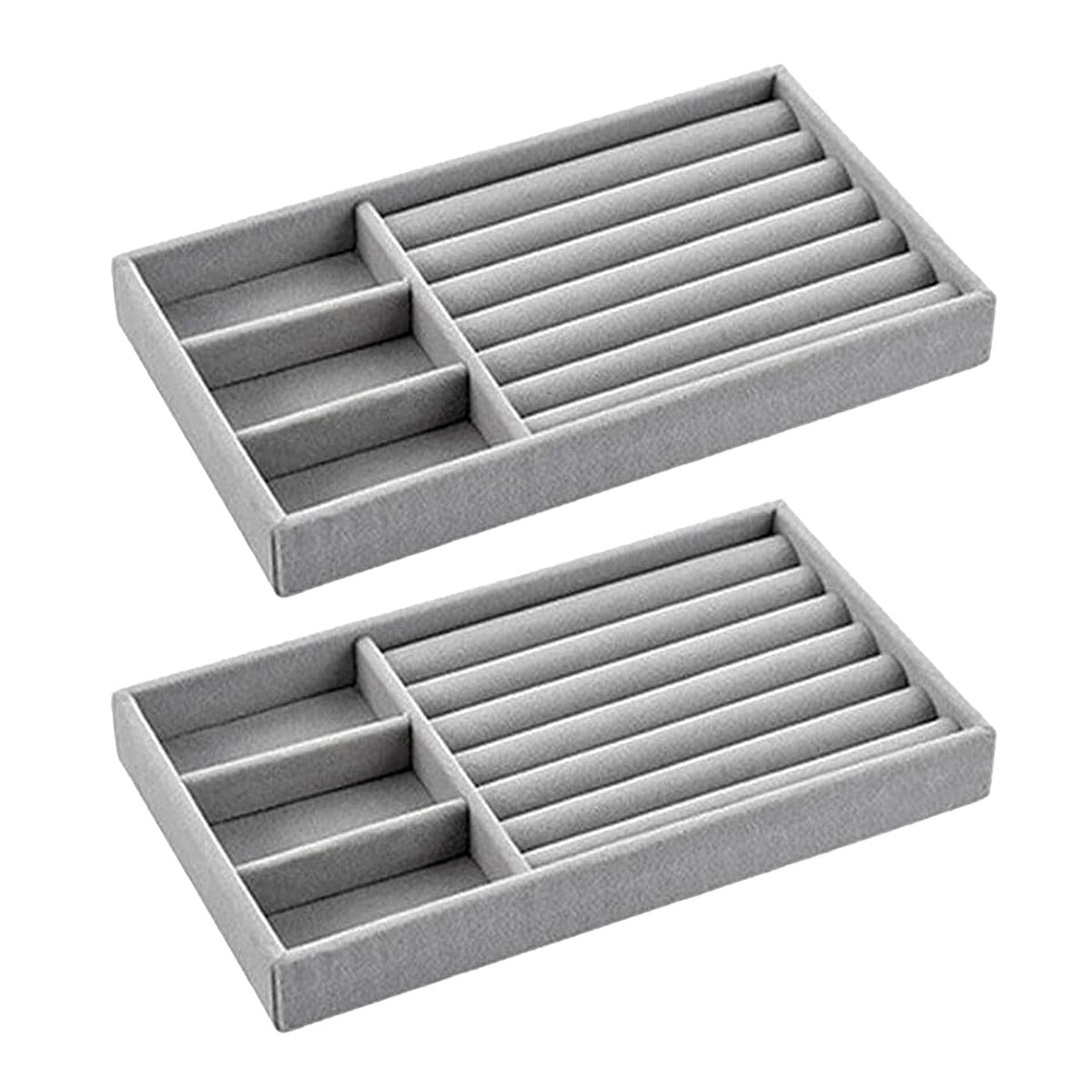 Velvet Jewellery Trays Four Layouts Two Packs | StorageOZ