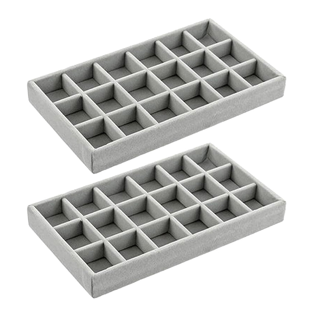 Velvet Jewellery Trays Four Layouts Two Packs | StorageOZ