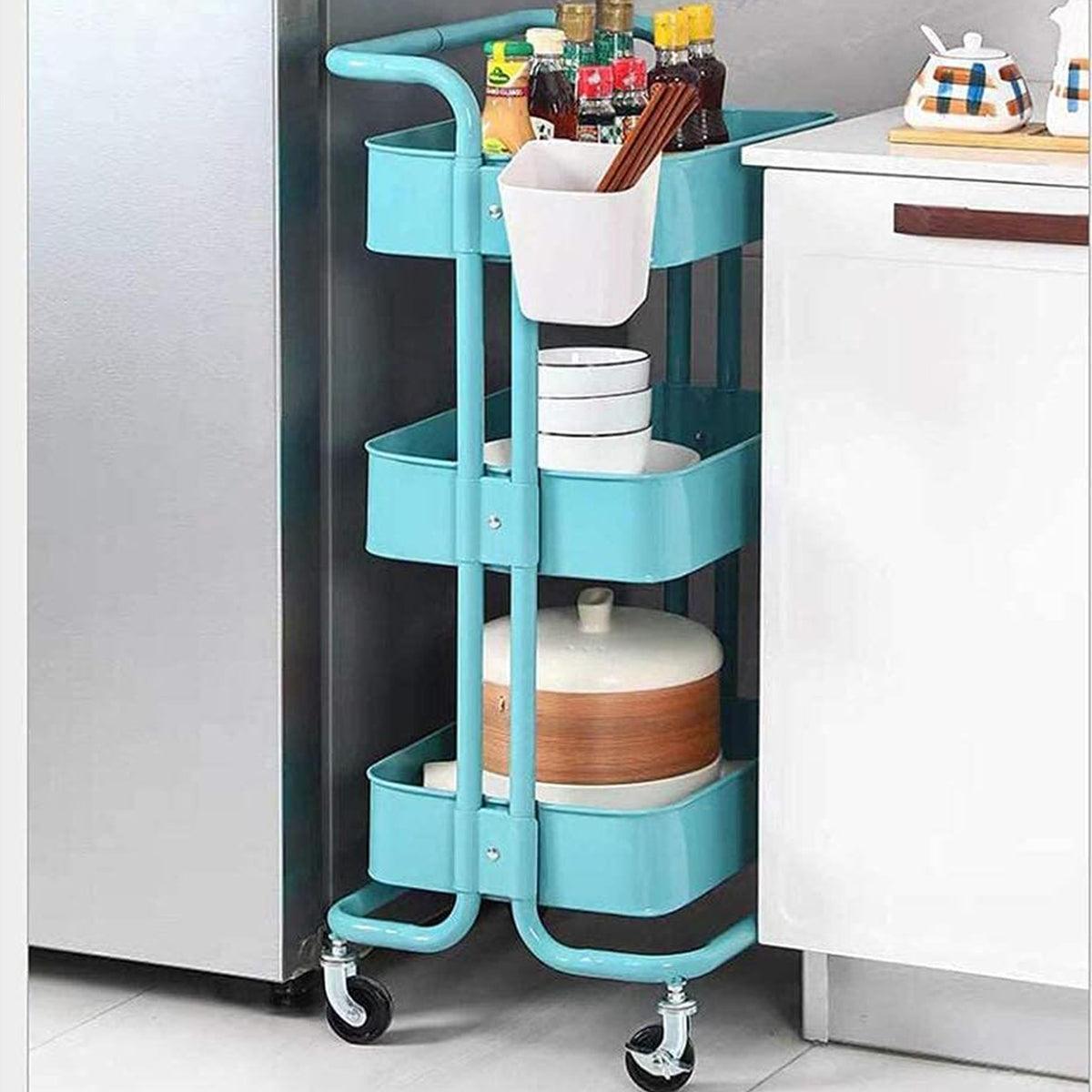 3 Tier Rolling Storage Trolley Three Colours | StorageOZ