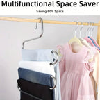 4 Pcs 5 Tier Stainless Trouser Hangers Set | StorageOZ