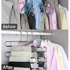 4 Pcs 5 Tier Stainless Trouser Hangers Set | StorageOZ