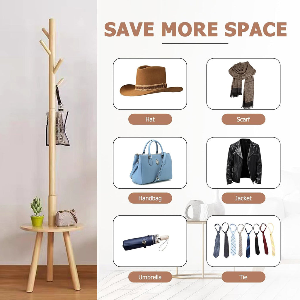 Wooden Floor Coat Rack Two Wood Tones Set | StorageOZ