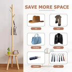 Wooden Floor Coat Rack Two Wood Tones Set | StorageOZ