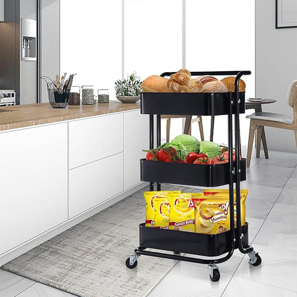3 Tier Rolling Storage Trolley Three Colours | StorageOZ