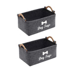 2 Pcs Felt Storage Baskets with Wood Handles | StorageOZ