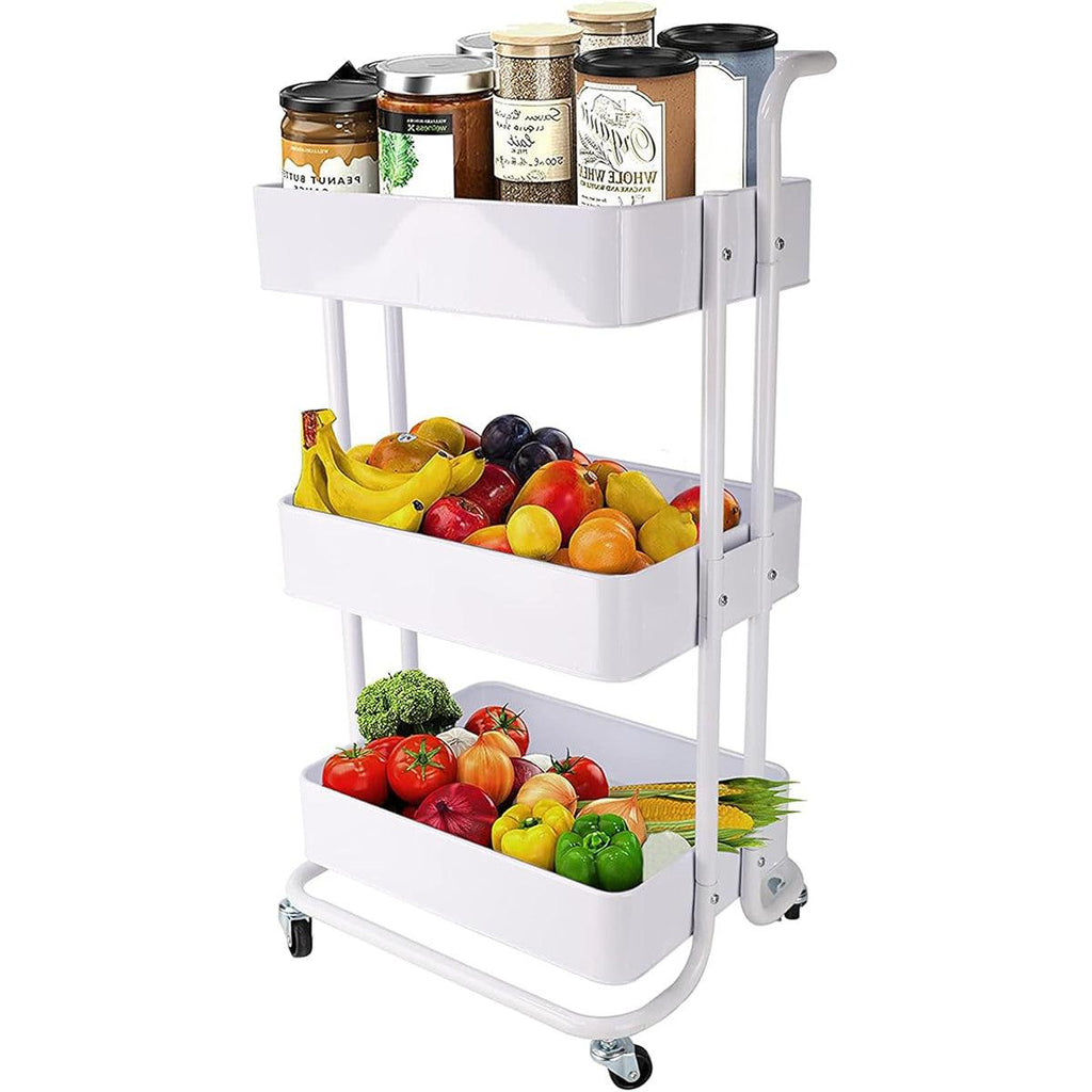 3 Tier Rolling Storage Trolley Three Colours | StorageOZ