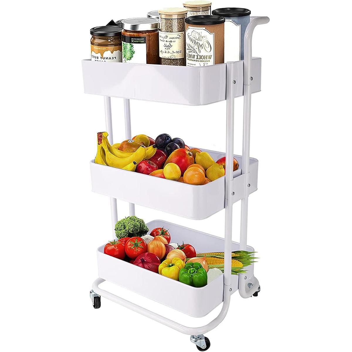 3 Tier Rolling Storage Trolley Three Colours | StorageOZ