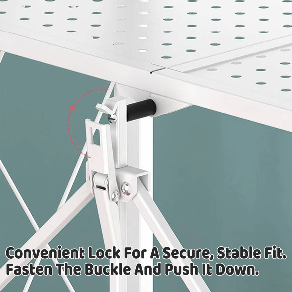 Foldable 4 Tier Kitchen Storage Rack on Wheels