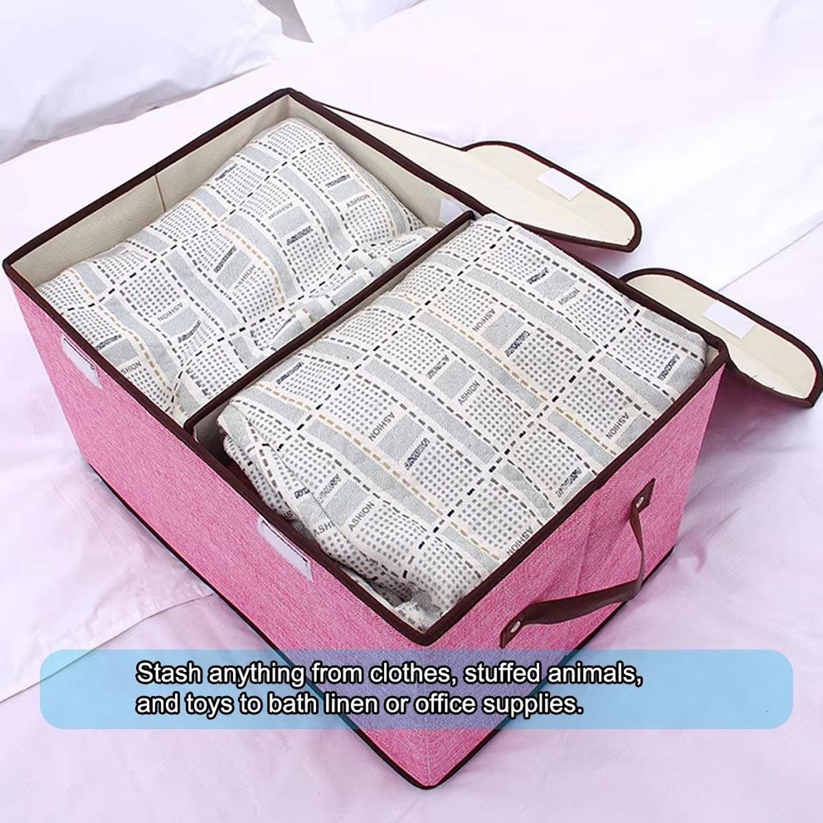 Double Lid Fabric Storage Box Six Colours | StorageOZ