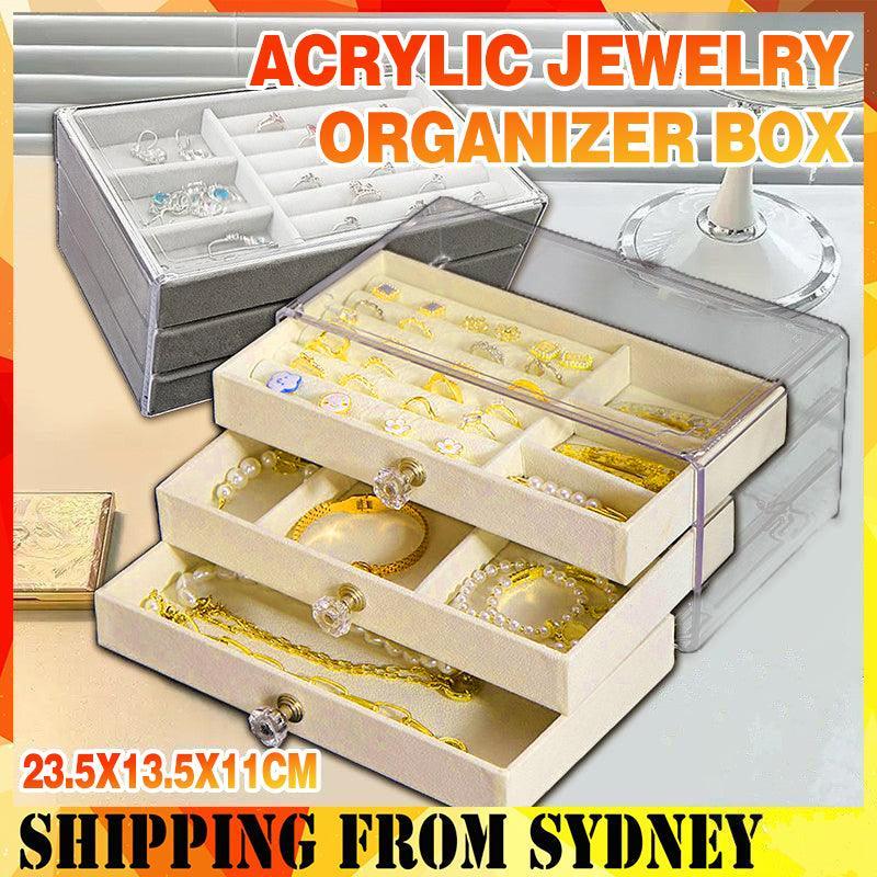 Acrylic Jewellery Drawer in Beige or Grey | StorageOZ