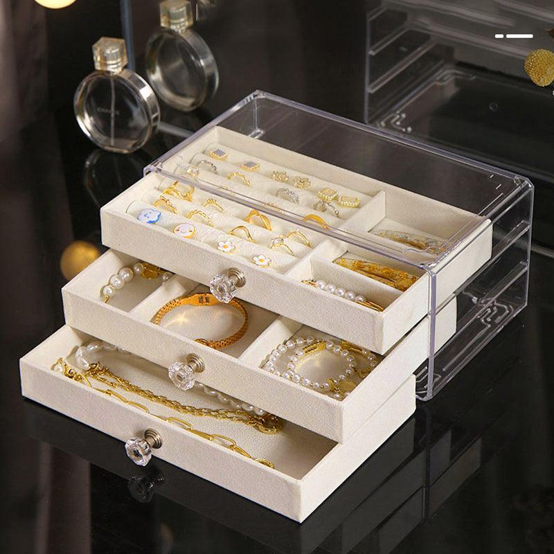 Acrylic Jewellery Drawer in Beige or Grey | StorageOZ
