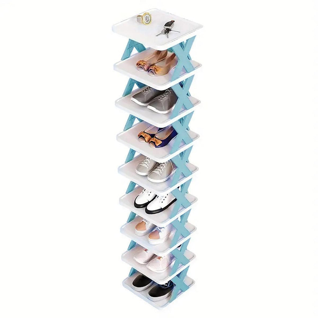9 Tier Compact Shoe Rack for Narrow Spaces | StorageOZ