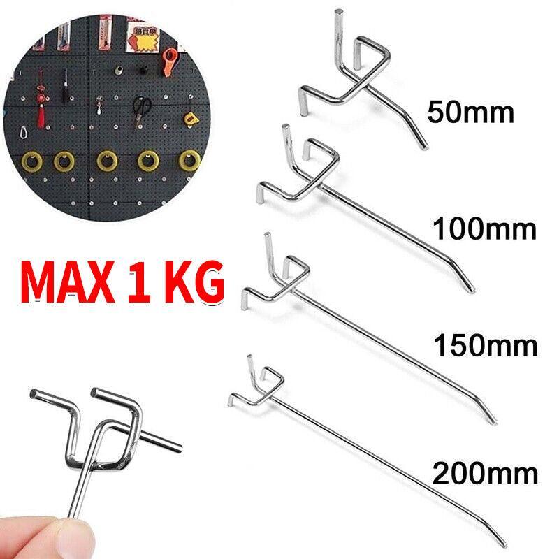 50 Pcs Steel Pegboard Hooks Four Lengths | StorageOZ