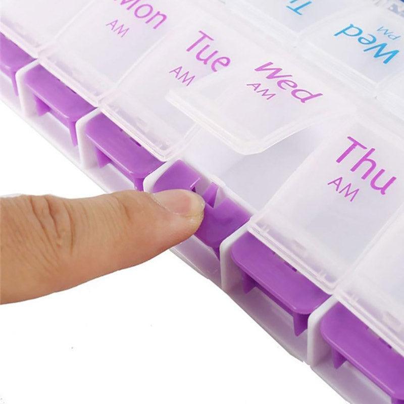 14 Grid Press Lid Medicine Box Organiser | StorageOZ