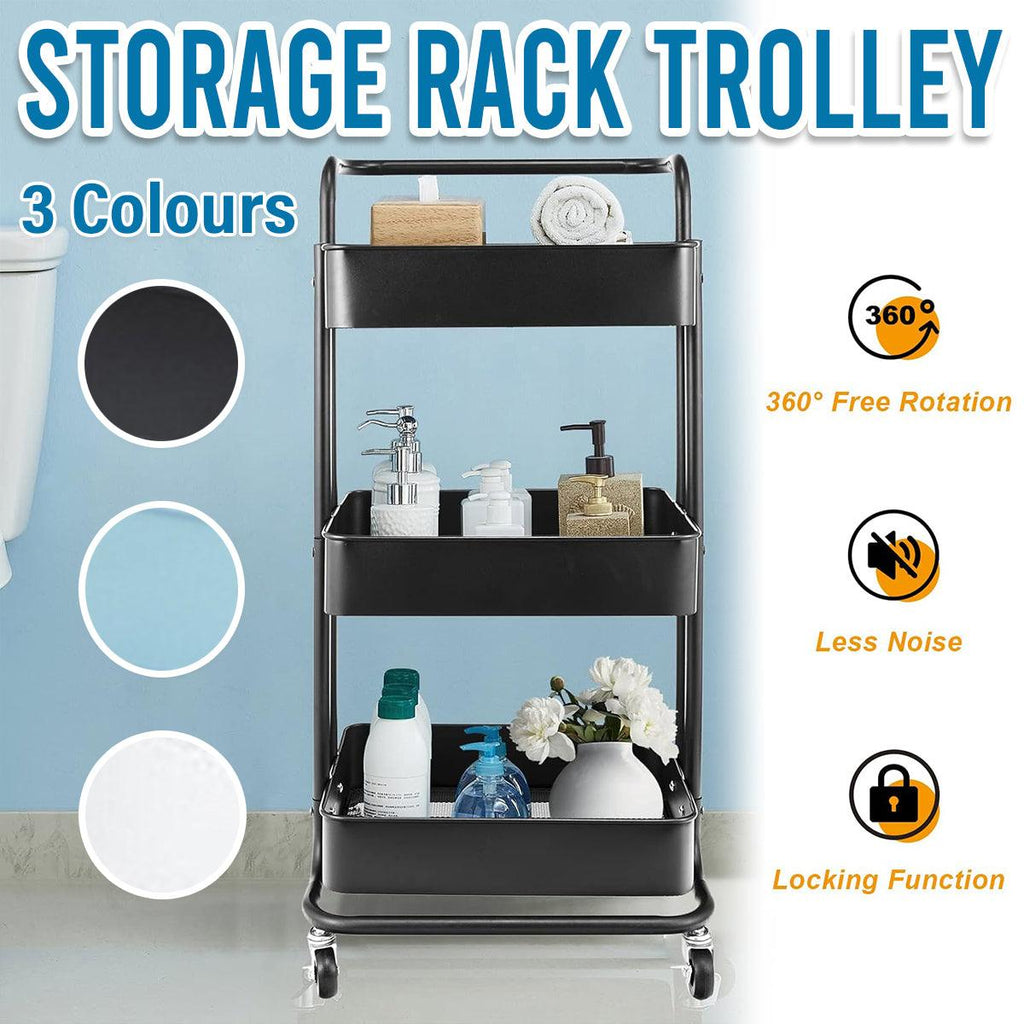 3 Tier Rolling Storage Trolley Three Colours | StorageOZ